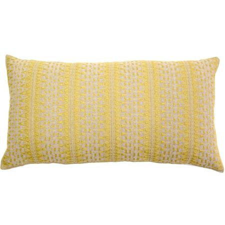 INDIS HERITAGE Yellow Backgamon Embroidery Pillow Cover C1116